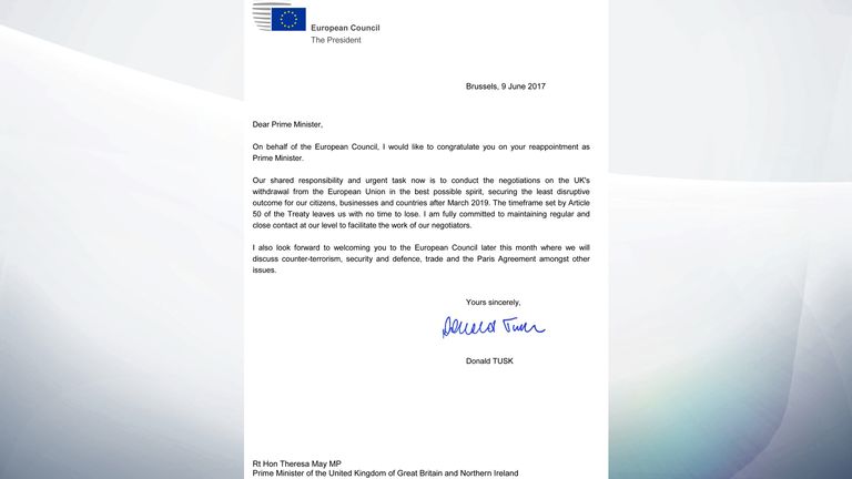 Donald Tusk&#39;s letter to Theresa May
