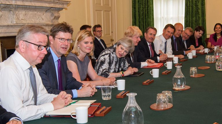 Theresa May met leading members of her Cabinet 
