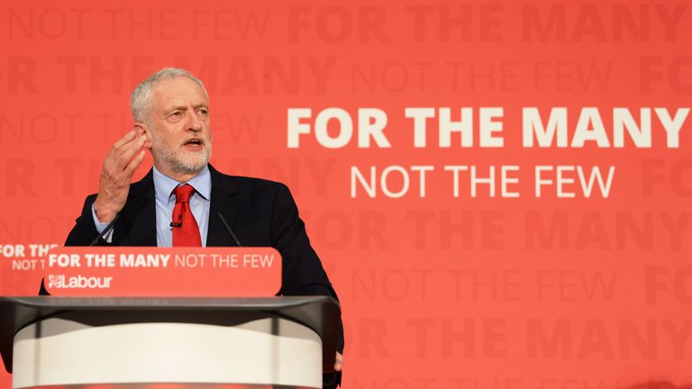 Labour leader Jeremy Corbyn delivers a speech on Brexit in Essex
