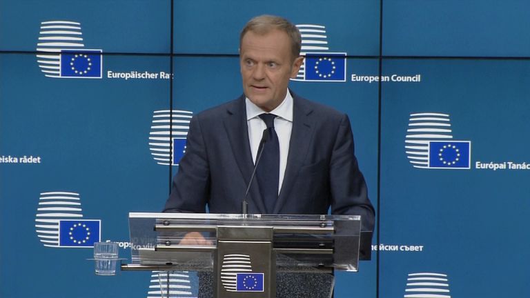 Donald Tusk says he was not impressed by Theresa May&#39;s proposals 