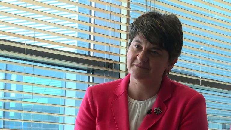 DUP leader Arlene Foster says in principle the aprty will support the Tories