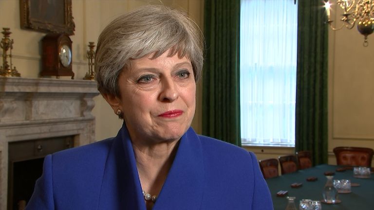 Theresa May reacts to the fact that the election result was not as expected