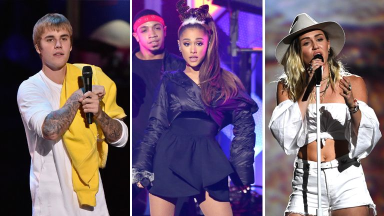Bieber, Grande and Cyrus will be performing on Sunday in a tribute concert for the Manchester victims