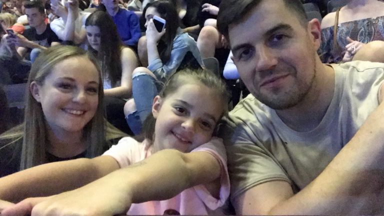 Lily and her parents Adam and Lauren were injured in the Manchester attack
