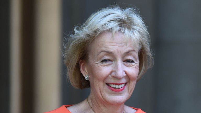 Andrea Leadsom arrives at Downing Street amid a Cabinet reshuffle