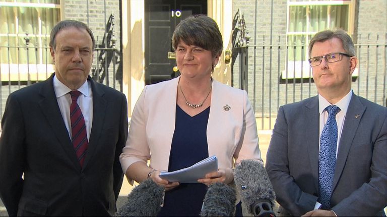 DUP leader Arlene Foster said £1bn will be available to Northern Ireland 