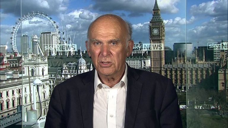 Vince Cable in the Millbank studio.