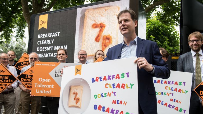 Nick Clegg at a Lib Dem campaign event