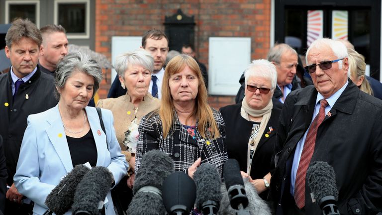The Hillsborough families make a statement after the CPS decision to charge six people