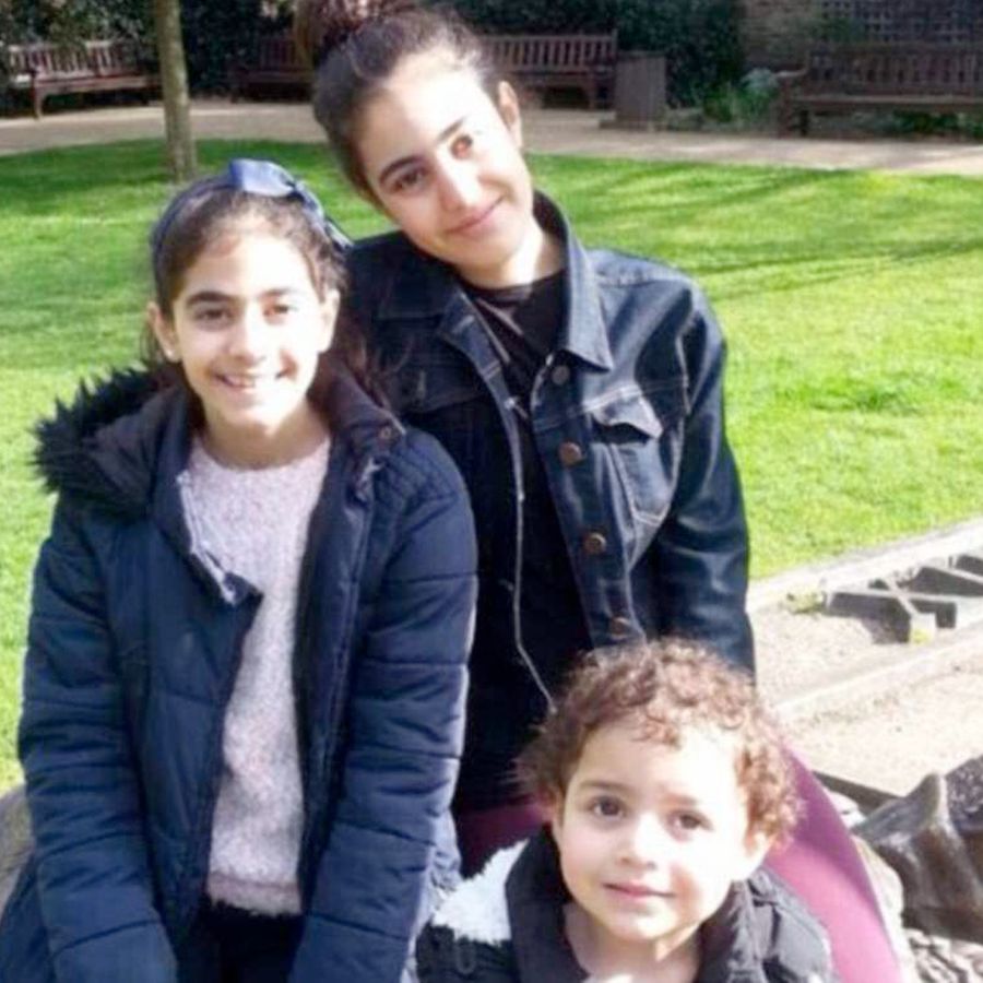 (L-R) Choucair sisters Fatima, 11; Mierna, 14; and Zeinab, 3 