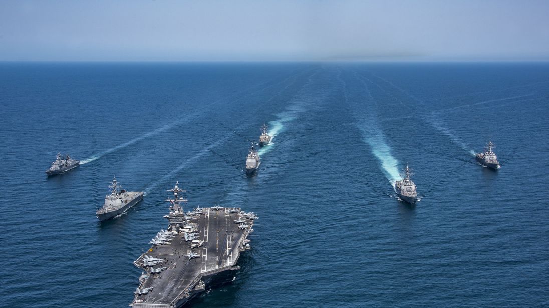 US Navy vessels have been on manoeuvres with South Korean ships in preparation for possible military action