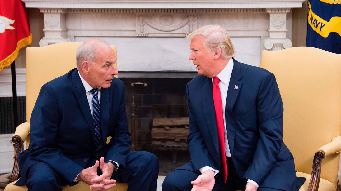 Trump swears in John F Kelly as new White House chief of staff