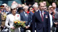 The Duke and Duchess of Cambridge during the ceremony in Ypres
