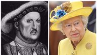 King Henry VIII (l) and Queen Elizabeth (r)
