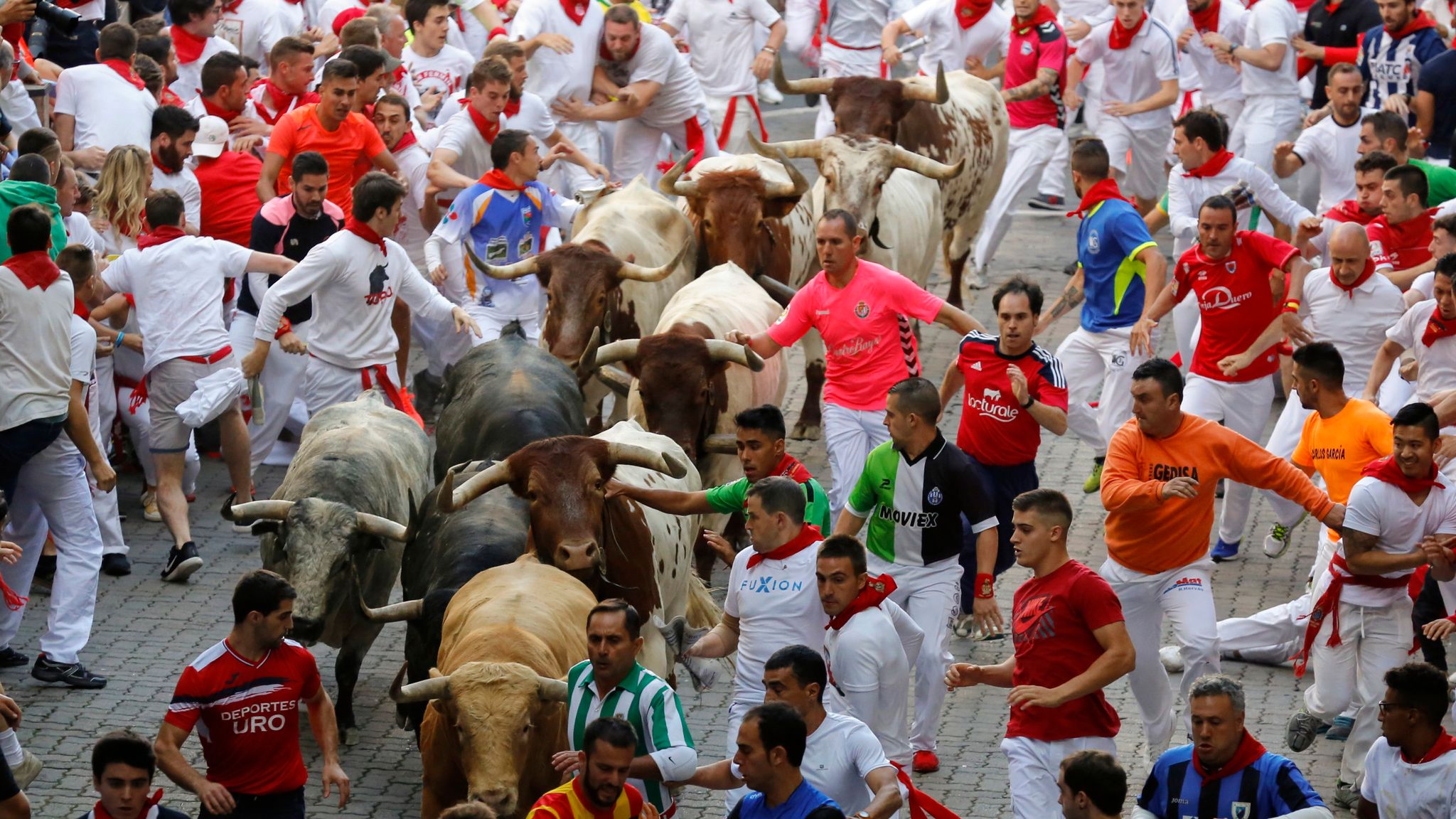 Pamplona bulls gore three on first day of San Fermin festival | World ...