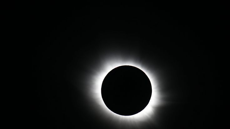In a total solar eclipse the Sun is completely covered by the Moon