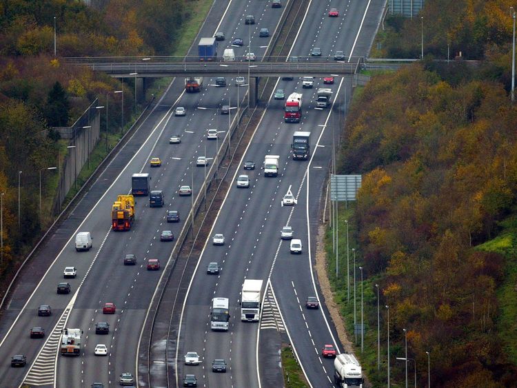 An aerial view of the M25 Motorway