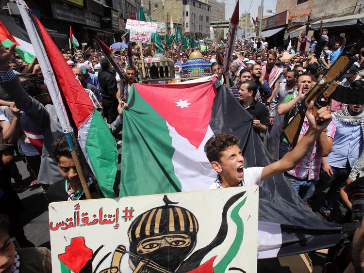Protesters in Amman