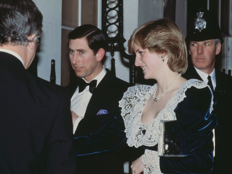 Charles and Diana at a Downing Street reception in 1982