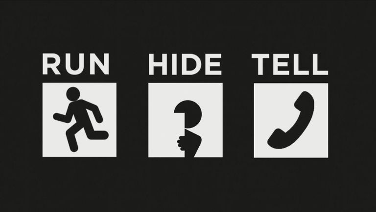 Run, hide, tell - advice for people in a terrorist attack