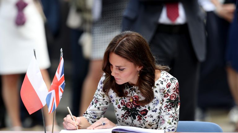 Catherine, Duchess of Cambridge at the Stutthof concentration camp