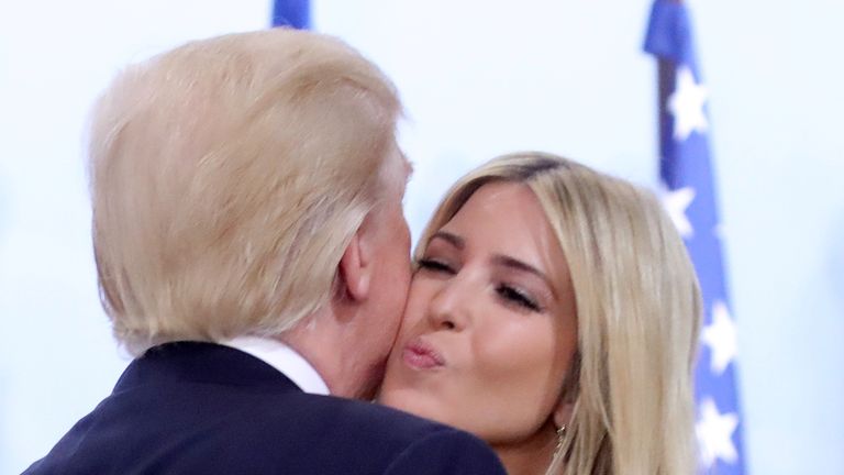 Mr Trump say he is &#39;very proud&#39;  of his daughter, who he hailed &#39;a champion&#39; 