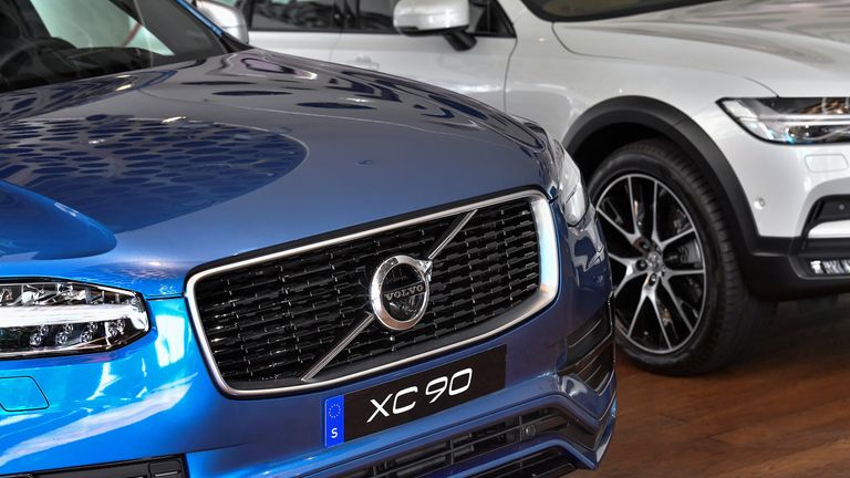 A Volvo XC 90 car is seen during an interview with CEO Hakan Samuelsson at the Volvo Cars Showroom in Stockholm, Sweden July 5, 2017. TT News Agency/Jonas Ekstromer/via REUTERS