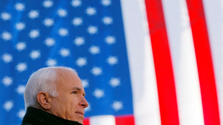 U.S. Republican presidential nominee Senator John McCain (R-AZ) speaks at a campaign rally in Defiance, Ohio October 30, 2008
