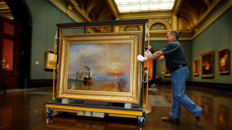 JMW Turner&#39;s 1839 work The Fighting Temeraire has come fourth in a poll of the nation&#39;s favourite artwork