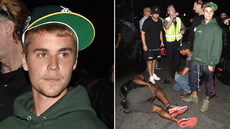 Justin Bieber was involved in a collision with a photographer. Pic: All Access / SPW / Splash