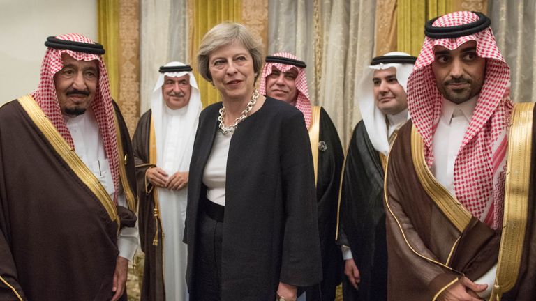 Theresa May meets King Salman bin Abdulaziz al Saud of Saudi Arabia in April