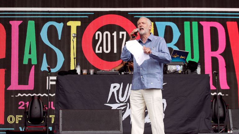 Corbyn at Glastonbury