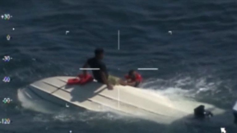 Five Rescued From Capsized Boat In Atlantic | News UK Video News | Sky News