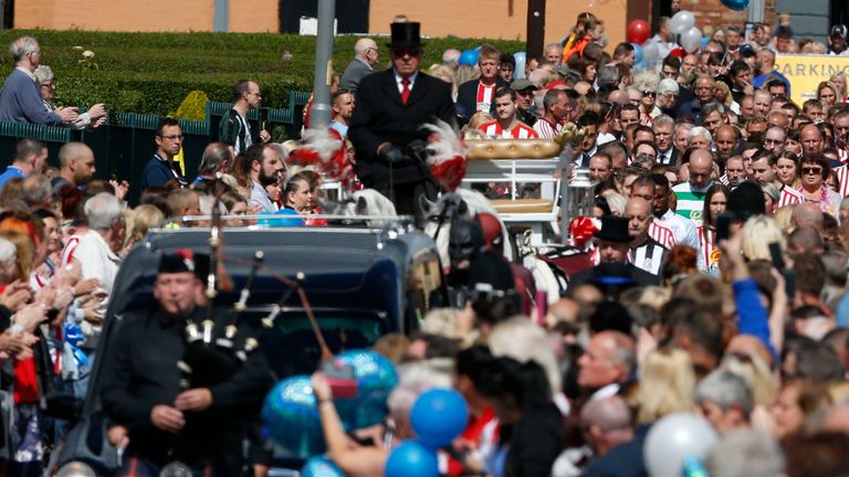 The funeral cortege for Bradley Lowery in Blackhall