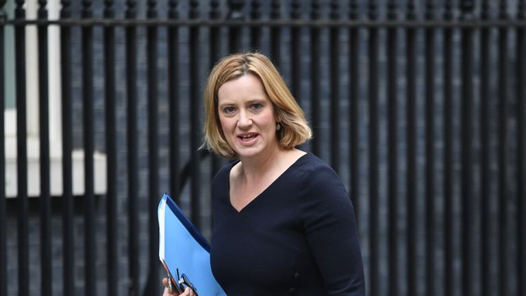 Home Secretary Amber Rudd arrives for a Cabinet meeting in Downing Street