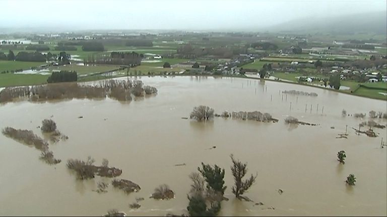 Flooded areas in the Otago region