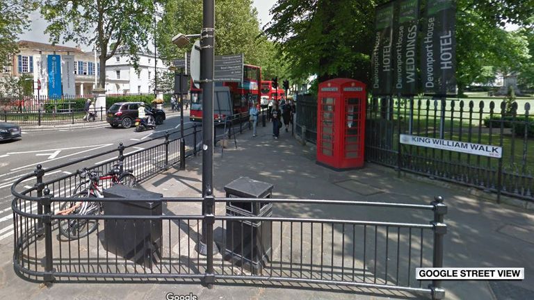 The stabbing in King William Walk is the latest in a string of attacks in the capital involving mopeds