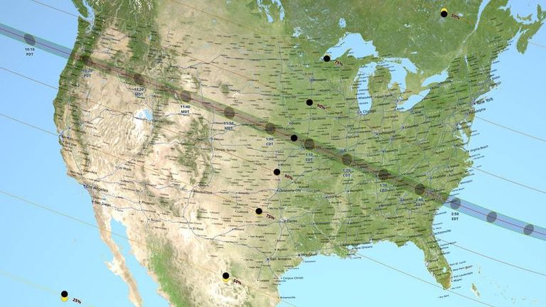 The eclipse is visible from 14 states. Pic: NASA