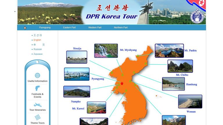 A number of attractions are advertised on North Korea's new holiday website