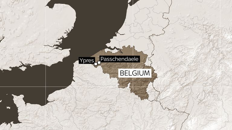 A map of the Third Battle of Ypres - often known as Passchendaele