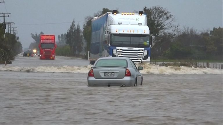 Floodwaters have left highways blocked