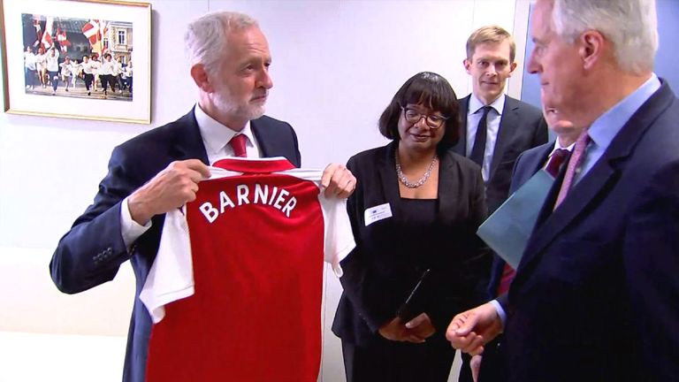 Jeremy Corbyn was in Brussels to talk with EU&#39;s Chief Brexit negotiator Michel Barnier and to our political editor Faisal Islam.