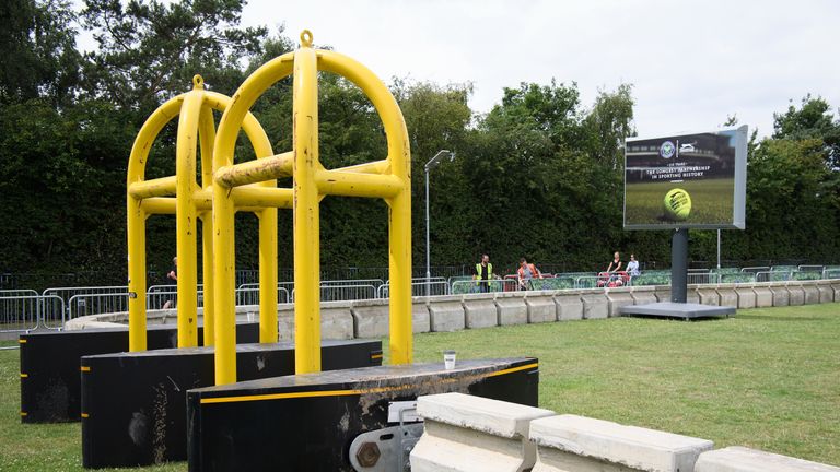 Concrete bollards at Wimbledon 2017