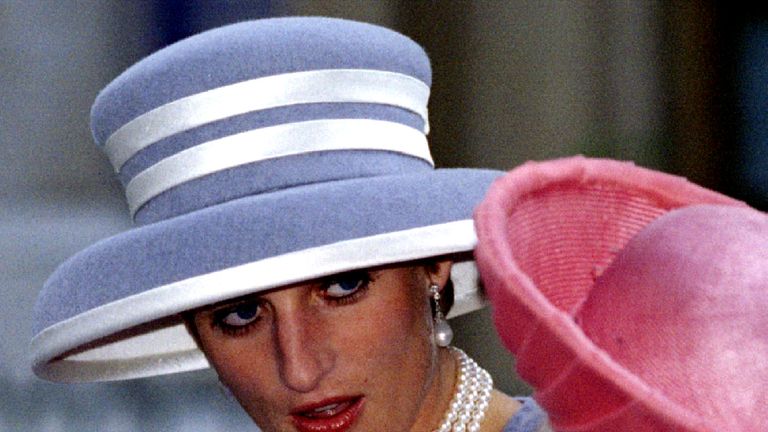 Diana chats to the Queen at St Margaret&#39;s Church in Westminster in October 1993