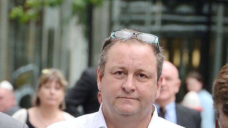 Newcastle United owner and sportswear firm boss Mike Ashley arrives at the High Court in London, where he faces a dispute with finance expert, Jeffrey Blue. PRESS ASSOCIATION Photo. Picture date: Monday July 3, 2017. 