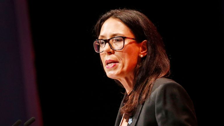Shadow Secretary of State for Work and Pensions Debbie Abrahams speaks at the Labour conference