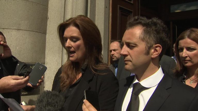 Fiona and Germain Drouet outside Aberdeen Sherrif Court