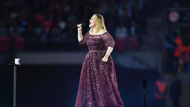 Adele performs at Wembley Stadium on June 28, 2017