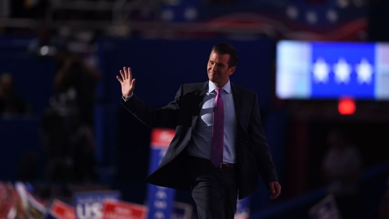 Donald Trump Jr at the Republican National Convention in July last year