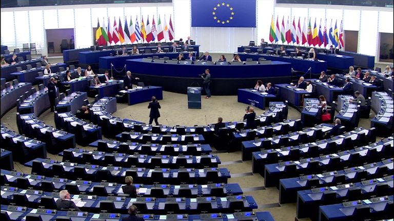 The European Parliament chamber